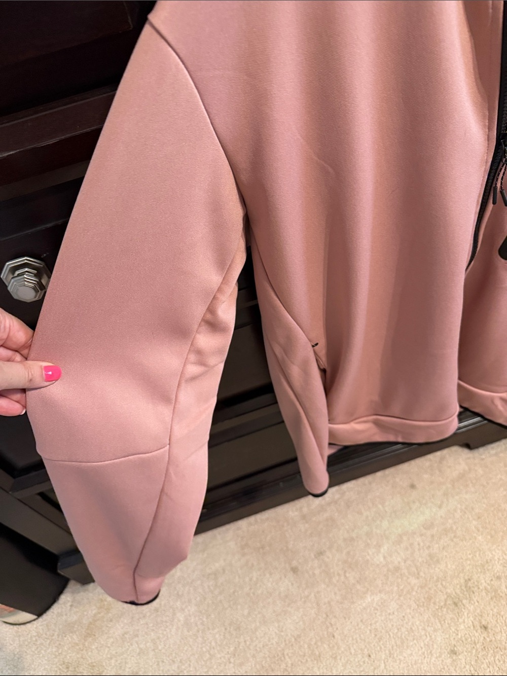 Nike Dusty Rose Hooded Utility Jacket & Joggers Set with Black Trim - Picture 8 of 16
